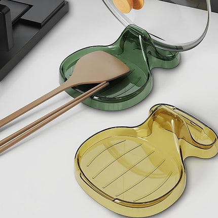 Kitchen Utensil Holder and Pot Lid Rack, Countertop Spoon Rest Stand for Spatulas and Lids
