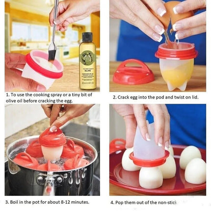 Egg Pods, Heat Resistant Egg Molds for Boiling Eggs Without Shells – image 5