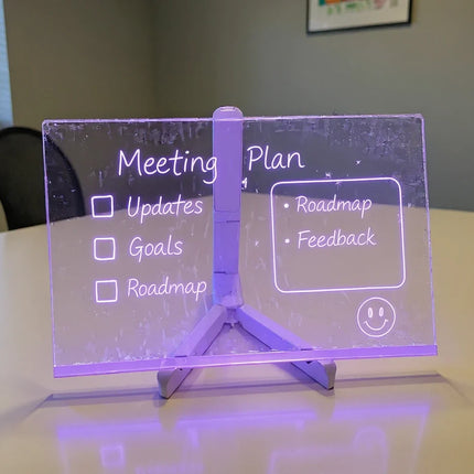 LED Glow Drawing Board with Neon Markers, Reusable Light Up Message Board for Kids Drawing and Family Notes