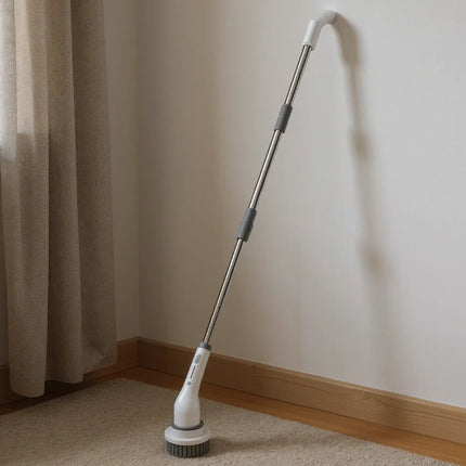 Electric Spin Scrubber with 8 Snap-On Brush Heads and Extendable Pole, Rotating Cleaning Brush for Tile Grout and Floors