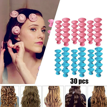Silicone Hair Curlers Set with Heat-Free Design | 30pcs for Effortless Curls