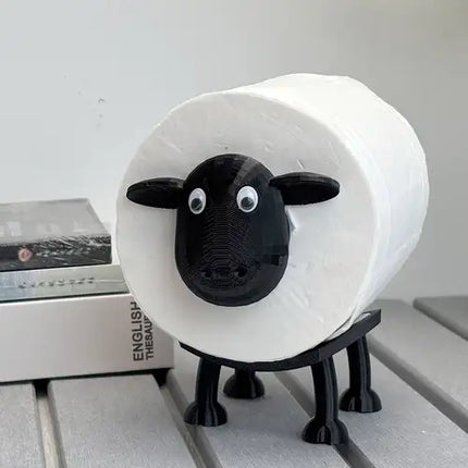 Whimsical Sheep Toilet Paper Holder with Ceramic Finish | Fun Bathroom Decor for Unique Style