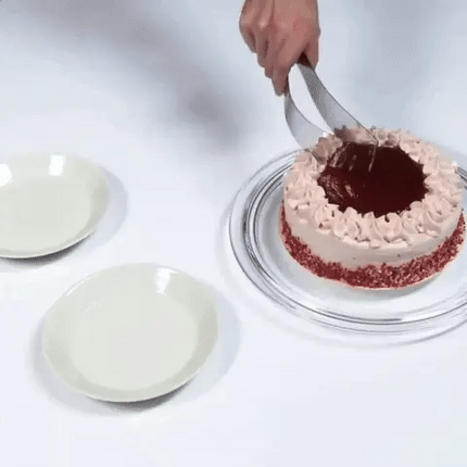 Cake Slicer and Server with Non-Stick Blade, One-Handed Cut and Serve Dessert Tool for Even Portions Without Crumbling