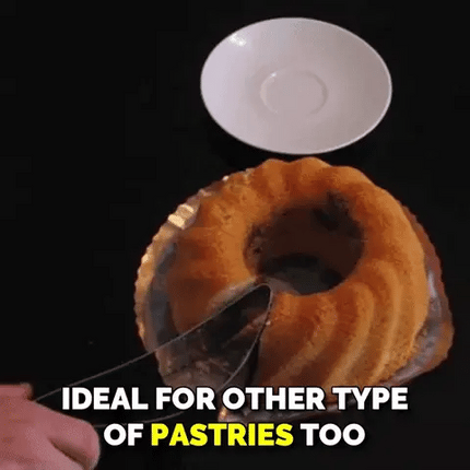 Cake Slicer and Server with Non-Stick Blade, One-Handed Cut and Serve Dessert Tool for Even Portions Without Crumbling