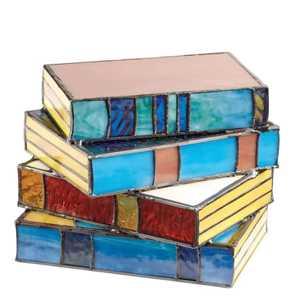 Stained Glass Book Lamp with Handcrafted Design | Warm Ambient Lighting for Book Lovers and Art Enthusiasts