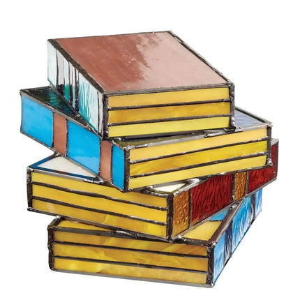 Stained Glass Book Lamp with Handcrafted Design | Warm Ambient Lighting for Book Lovers and Art Enthusiasts