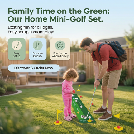 Mini Golf Play Set with Adjustable Clubs for Indoor and Outdoor Fun | Engaging Family Game for All Ages