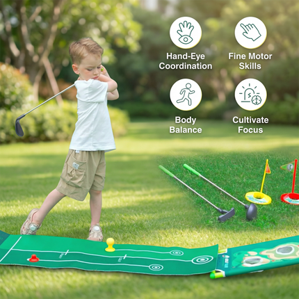 Mini Golf Play Set with Adjustable Clubs for Indoor and Outdoor Fun | Engaging Family Game for All Ages