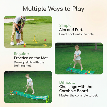 Mini Golf Play Set with Adjustable Clubs for Indoor and Outdoor Fun | Engaging Family Game for All Ages