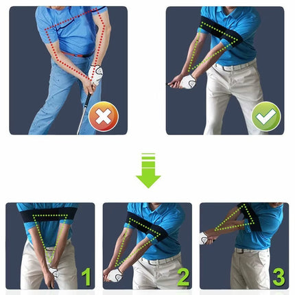 Golf Swing Trainer with Adjustable Arm Position | Enhance Consistency and Ball Contact for Improved Performance