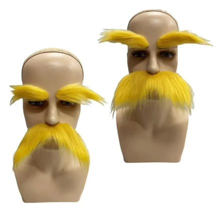 Adhesive Mustache and Eyebrows Costume Accessories Set for Halloween | Easy Application for Instant Character Transformation