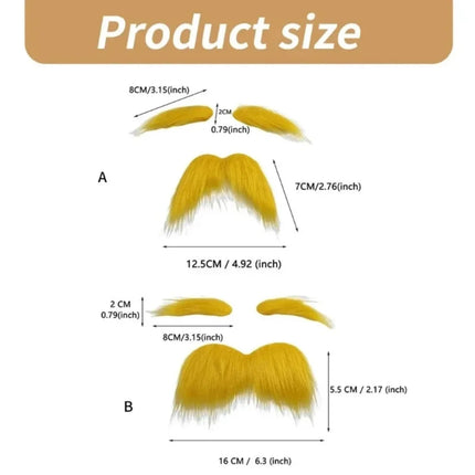 Adhesive Mustache and Eyebrows Costume Accessories Set for Halloween | Easy Application for Instant Character Transformation