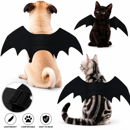 Bat Wings Pet Costume for Dogs and Cats | Lightweight Halloween Accessory for Festive Dress-Up