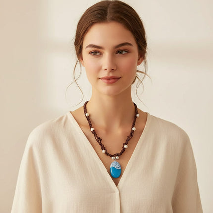 Ocean Princess Necklace for Halloween Costumes | Enchanting Accessory for Cosplay and Themed Events