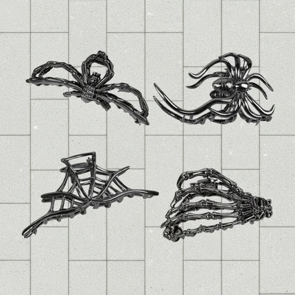 Halloween Hair Clips with Spider & Bat Designs | Festive Accessories for Costume Parties and Holiday Styling
