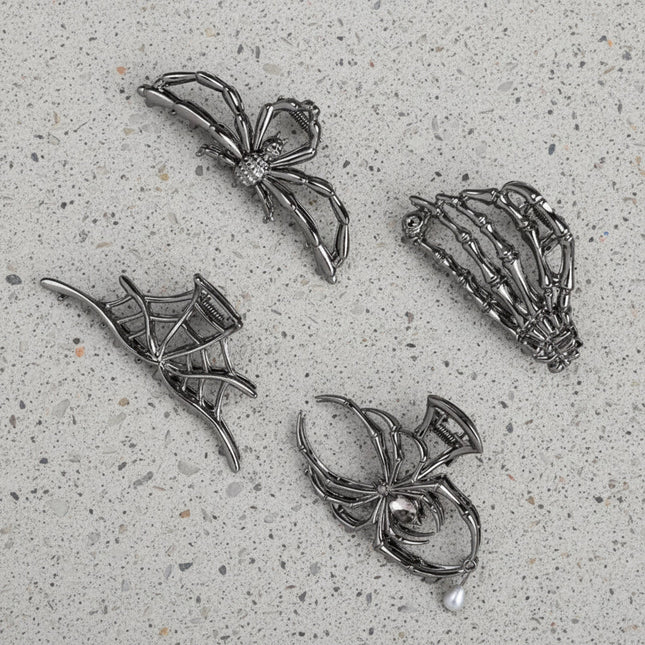 Halloween Hair Clips for Women, Decorative Hair Clips with Spider and Bat Designs, Halloween Accessories for Teens_00