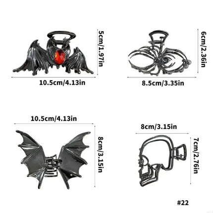 Halloween Hair Clips with Spider & Bat Designs | Festive Accessories for Costume Parties and Holiday Styling