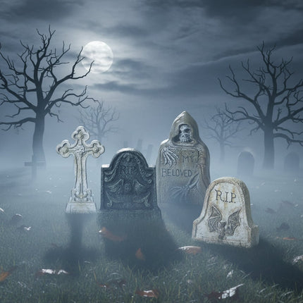 Halloween Grave Stone Decoration with Intricate Design | Perfect Table Decor for Spooky Parties and Mini Gardens