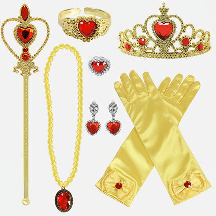 Princess Costume Accessories Set with Necklace and Earrings | Enchanting Dress-Up for Kids' Parties and Halloween