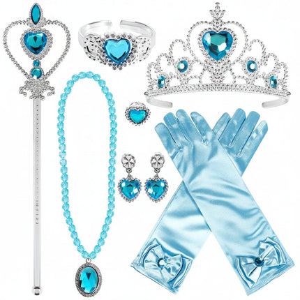 Princess Costume Accessories Set with Necklace and Earrings | Enchanting Dress-Up for Kids' Parties and Halloween