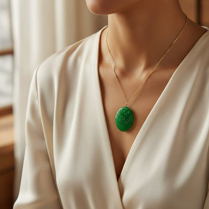 Unique Anime Pendant Necklace with Vibrant Green Charm | Stylish Halloween Accessory for Cosplay and Everyday Wear
