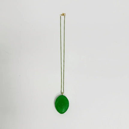 Unique Anime Pendant Necklace with Vibrant Green Charm | Stylish Halloween Accessory for Cosplay and Everyday Wear