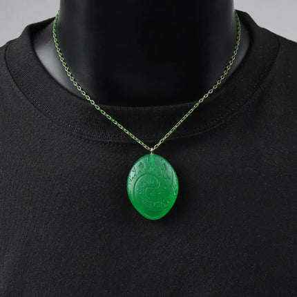 Unique Anime Pendant Necklace with Vibrant Green Charm | Stylish Halloween Accessory for Cosplay and Everyday Wear