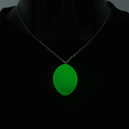 Unique Anime Pendant Necklace with Vibrant Green Charm | Stylish Halloween Accessory for Cosplay and Everyday Wear