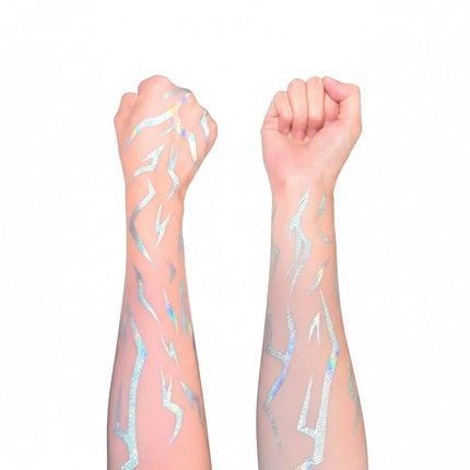 Glitter Temporary Tattoos for Halloween with Intricate Designs | Easy Application for Dazzling Costume Accents