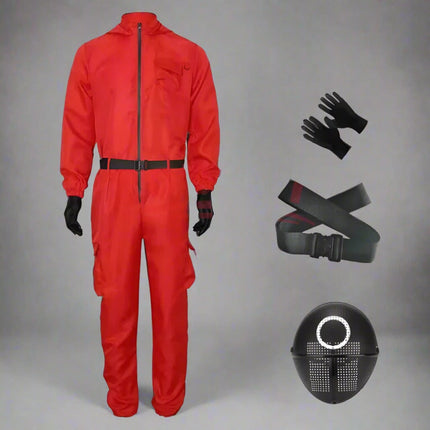 Halloween Costume Jumpsuit Set with Guard Mask | Complete Adult Outfit for Themed Parties and Cosplay