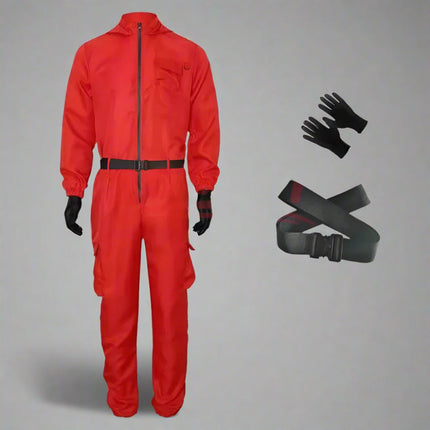 Halloween Costume Jumpsuit Set with Guard Mask | Complete Adult Outfit for Themed Parties and Cosplay