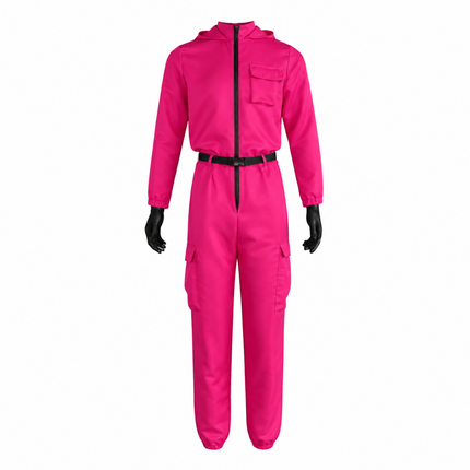 Hooded Jumpsuit Mask Costume Set for Halloween | Zip-Up Outfit for Complete Themed Look