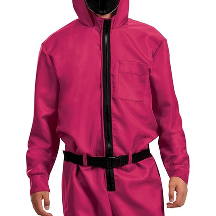 Hooded Jumpsuit Mask Costume Set for Halloween | Zip-Up Outfit for Complete Themed Look
