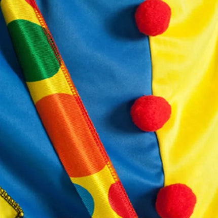 Colorful Adult Clown Circus Costume for Halloween Parties | Fun Dress-Up for Themed Events and Performances