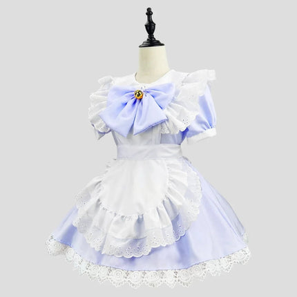 Adult Gothic Maid Costume Set with Ruffled Dress & Apron | Elegant Halloween Look for Cosplay and Themed Parties
