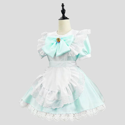 Adult Gothic Maid Costume Set with Ruffled Dress & Apron | Elegant Halloween Look for Cosplay and Themed Parties