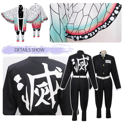 Anime Kimono Costume Set with Matching Outerwear | Complete Cosplay Outfit for Themed Events and Dress-Up