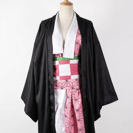 Anime Kimono Costume Set with Matching Outerwear | Complete Cosplay Outfit for Themed Events and Dress-Up