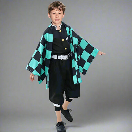 Anime Kimono Costume Set with Matching Outerwear | Complete Cosplay Outfit for Themed Events and Dress-Up