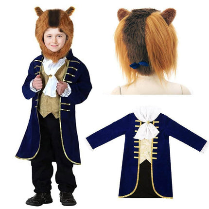 Boys Beast Costume with Regal Colonial Jacket & Headpiece | Ideal for Halloween & Dress-Up Fun