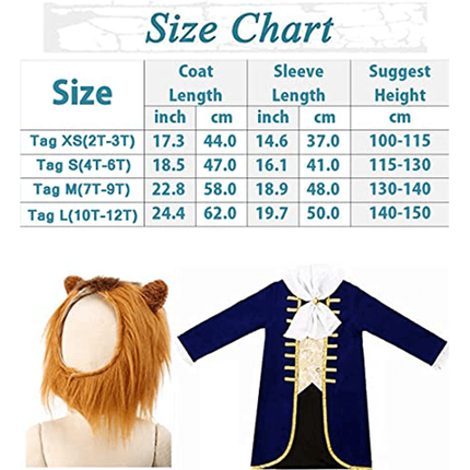 Boys Beast Costume with Regal Colonial Jacket & Headpiece | Ideal for Halloween & Dress-Up Fun