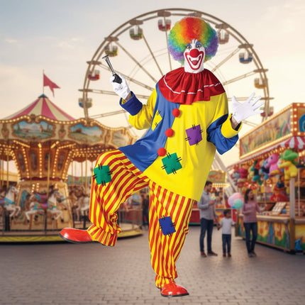 Colorful Clown Costume for Adults with Comfortable Fit | Fun Outfit for Halloween and Themed Parties