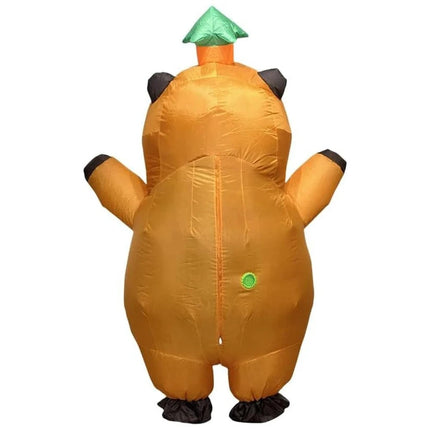 Funny Inflatable Animal Costume for Halloween with Leaf Hat | One Size Fits All for Comfortable Movement and Party Fun