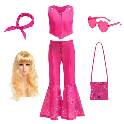 Girls Disco Outfit for Halloween with Flared Pants | Fun Party Costume for Kids' Themed Celebrations