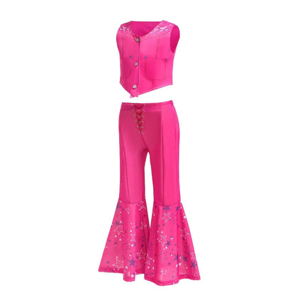 Girls Disco Outfit for Halloween with Flared Pants | Fun Party Costume for Kids' Themed Celebrations