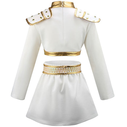 Girls Gold Dance Costume Set with Elegant Stage Look | Complete Outfit for Halloween and Performance Events