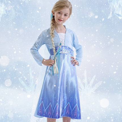 Girls Ice Princess Costume Dress with Sparkling Details & Cape Set | Magical Look for Halloween and Dress-Up Play