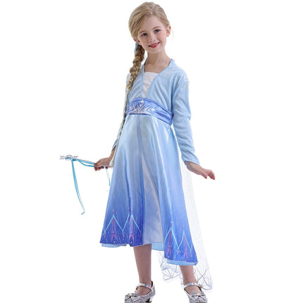 Girls Ice Princess Costume Dress with Sparkling Details & Cape Set | Magical Look for Halloween and Dress-Up Play
