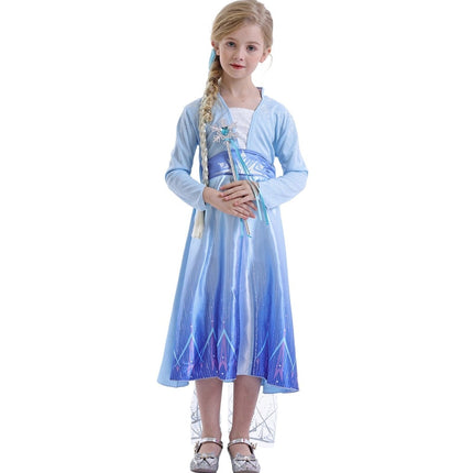 Girls Ice Princess Costume Dress with Sparkling Details & Cape Set | Magical Look for Halloween and Dress-Up Play