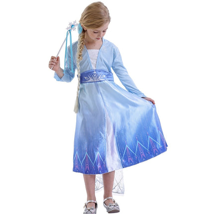 Girls Ice Princess Costume Dress with Sparkling Details & Cape Set | Magical Look for Halloween and Dress-Up Play